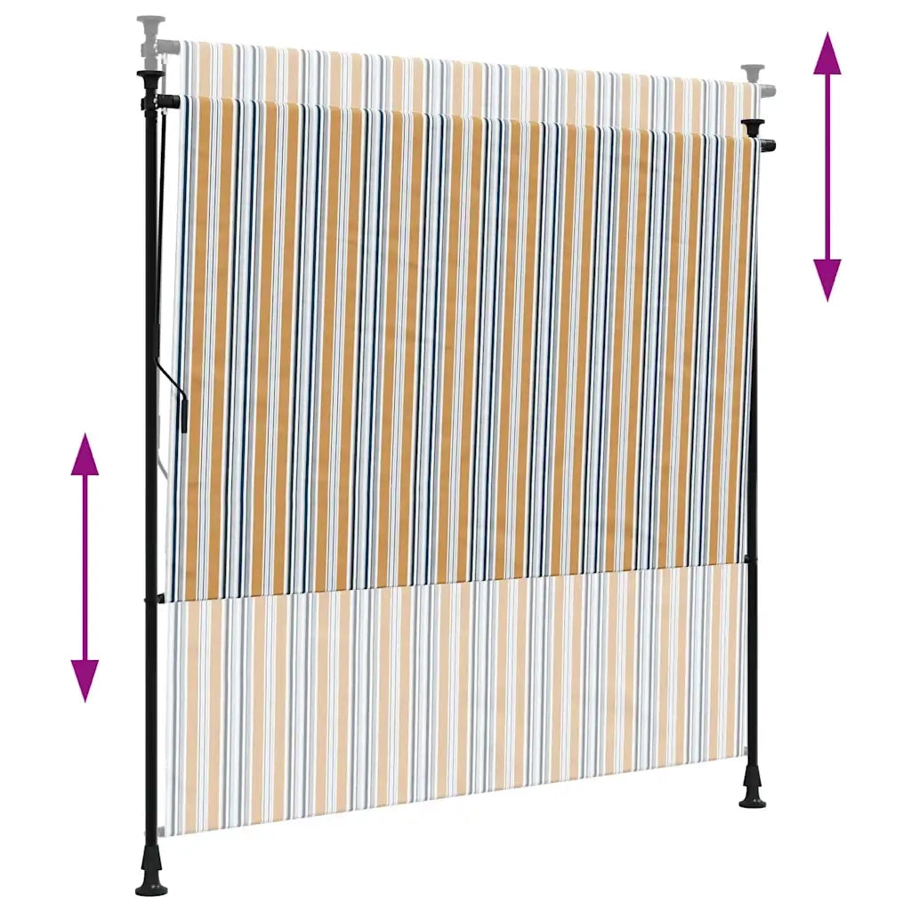 Tenda a rullo | Tenda avvolgibile Esterno Gialla e Bianca 200x270cm Tessuto Acciaio