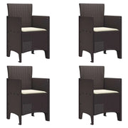 Sedia da Giardino 4 pz | Sedie da Esterno Marrone 53 x 49 x 85 cm Polipropilene