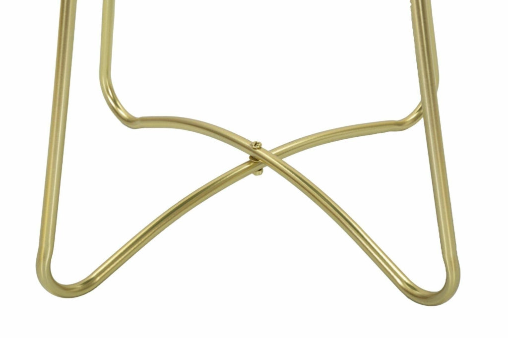 Tavolino da salotto Nigra, Tavolo basso da caffè, Portariviste per divano, Ripiano da soggiorno, 45x45 h59 cm, Verde e Oro