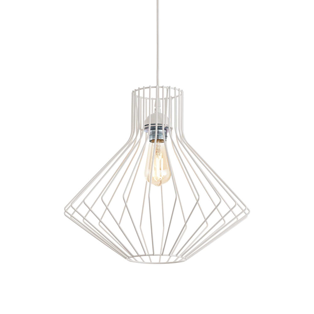 Sospensione Industrial-Minimal Ampolla-4 Metallo Bianco 1 Luce E27