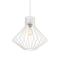 Sospensione Industrial-Minimal Ampolla-4 Metallo Bianco 1 Luce E27