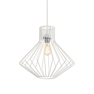 Sospensione Industrial-Minimal Ampolla-4 Metallo Bianco 1 Luce E27