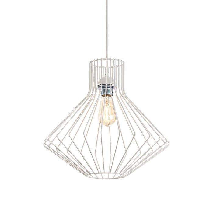 Sospensione Industrial-Minimal Ampolla-4 Metallo Bianco 1 Luce E27
