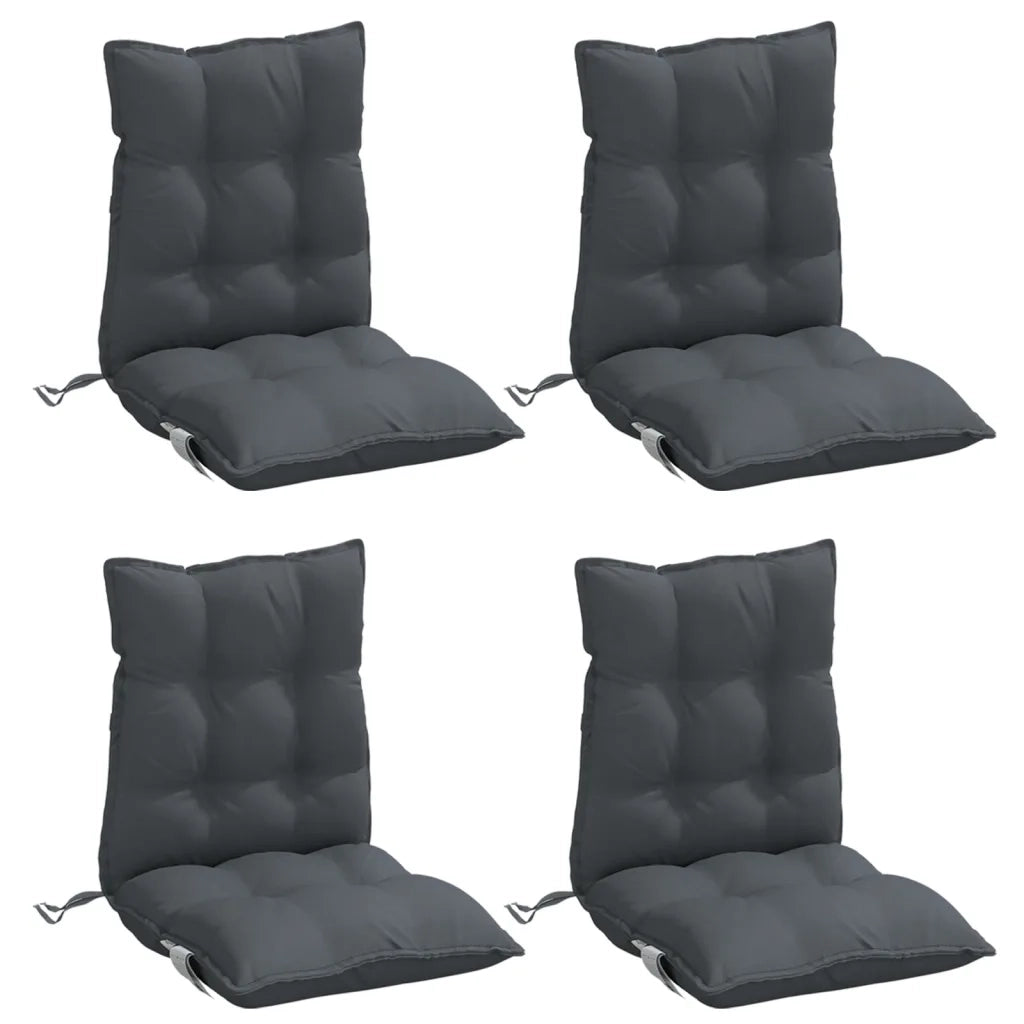 Cuscini per Sedie Schienali Bassi 4 pz Antracite Tessuto Oxford 377672