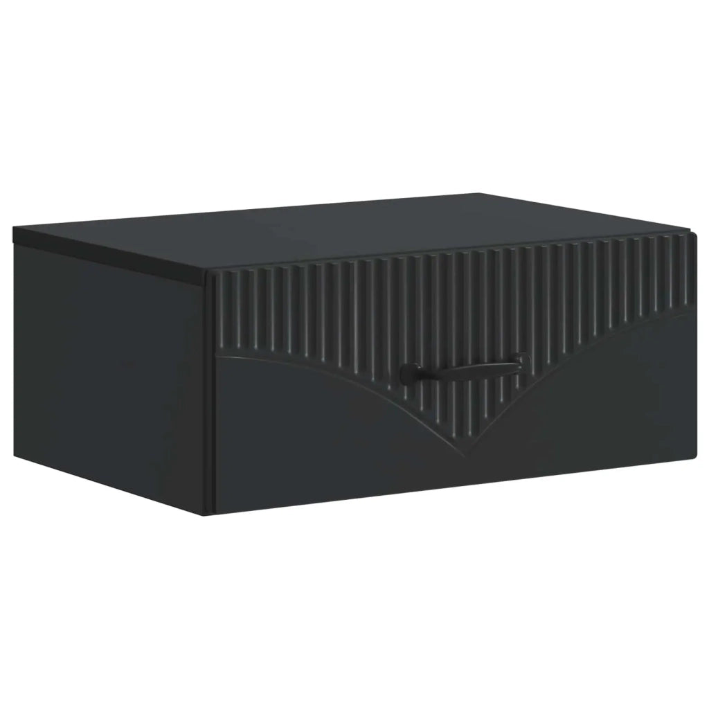 Set di 2 Comodini | Armadio da Notte | Mobiletto da notte a muro Nero 49 x 34,5 x 20 cm