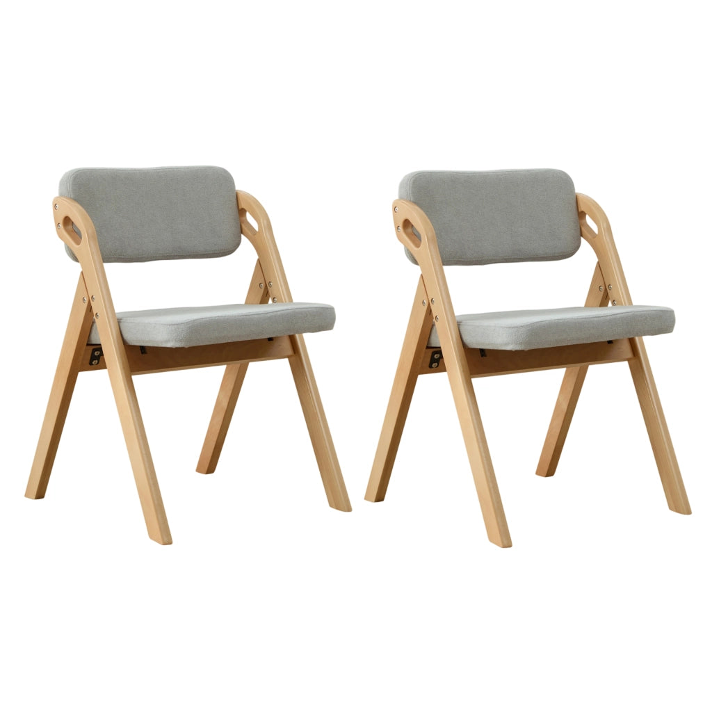 Sedia pieghevole con seduta imbottita in legno grigio