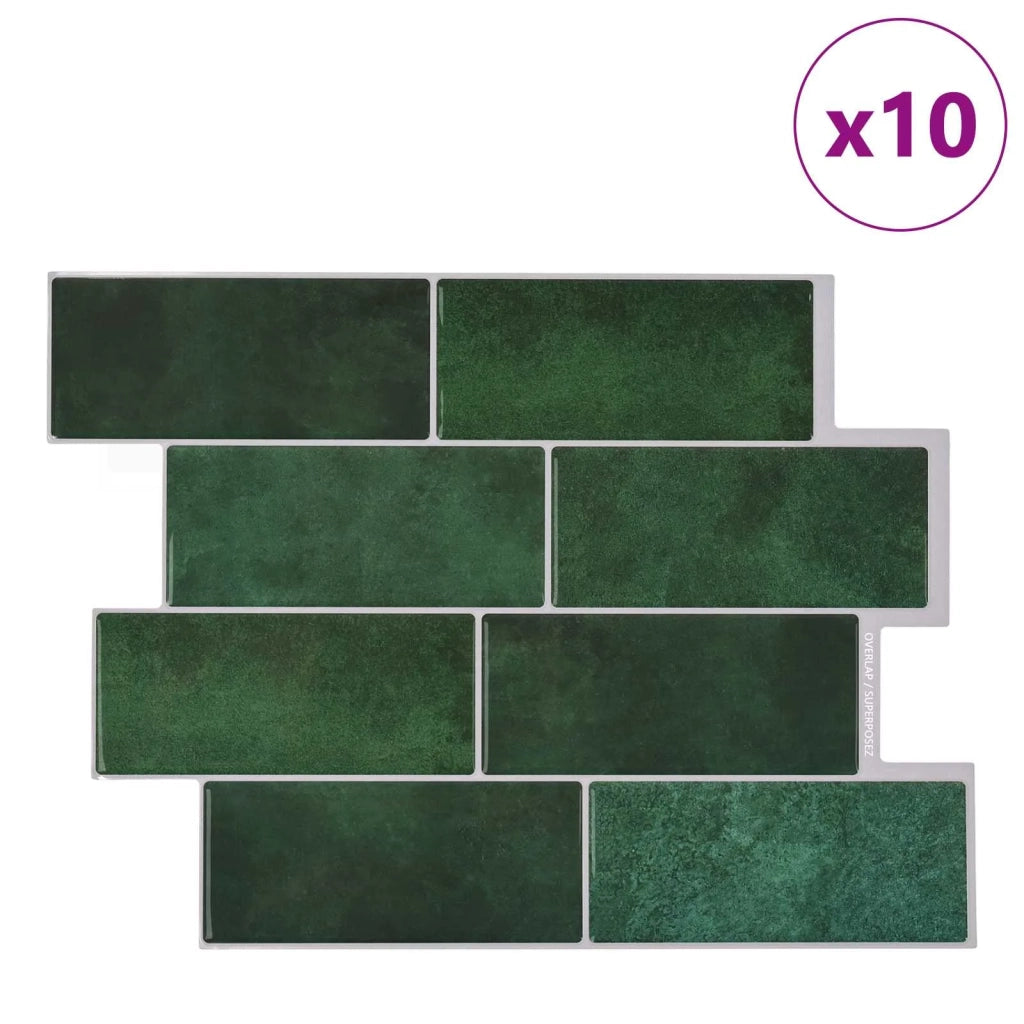 Piastrella subway 10 pz Verde Scuro 29 x 21 cm CFW2454048