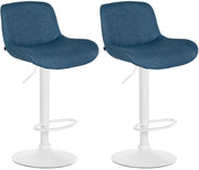 Set di 2 sgabelli da bar Solon tessuto bianco 2