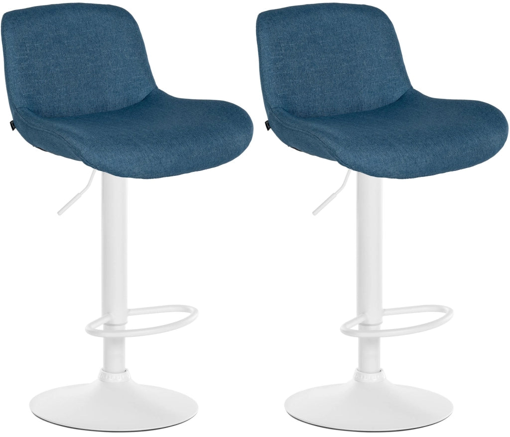 Set di 2 sgabelli da bar Solon tessuto bianco 2