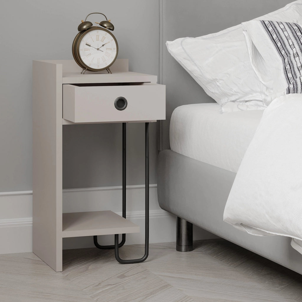 Comodino in legno "Sirius" - 32 x 30 x 61 cm - Marrone moka chiaro