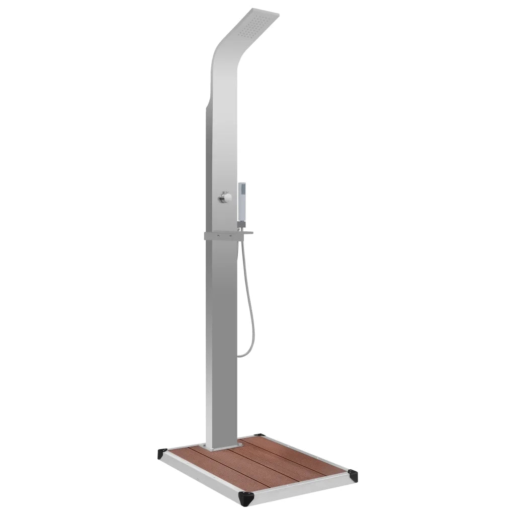 Doccia da Esterno con Piatto in WPC Acciaio Inossidabile cod mxl 50767