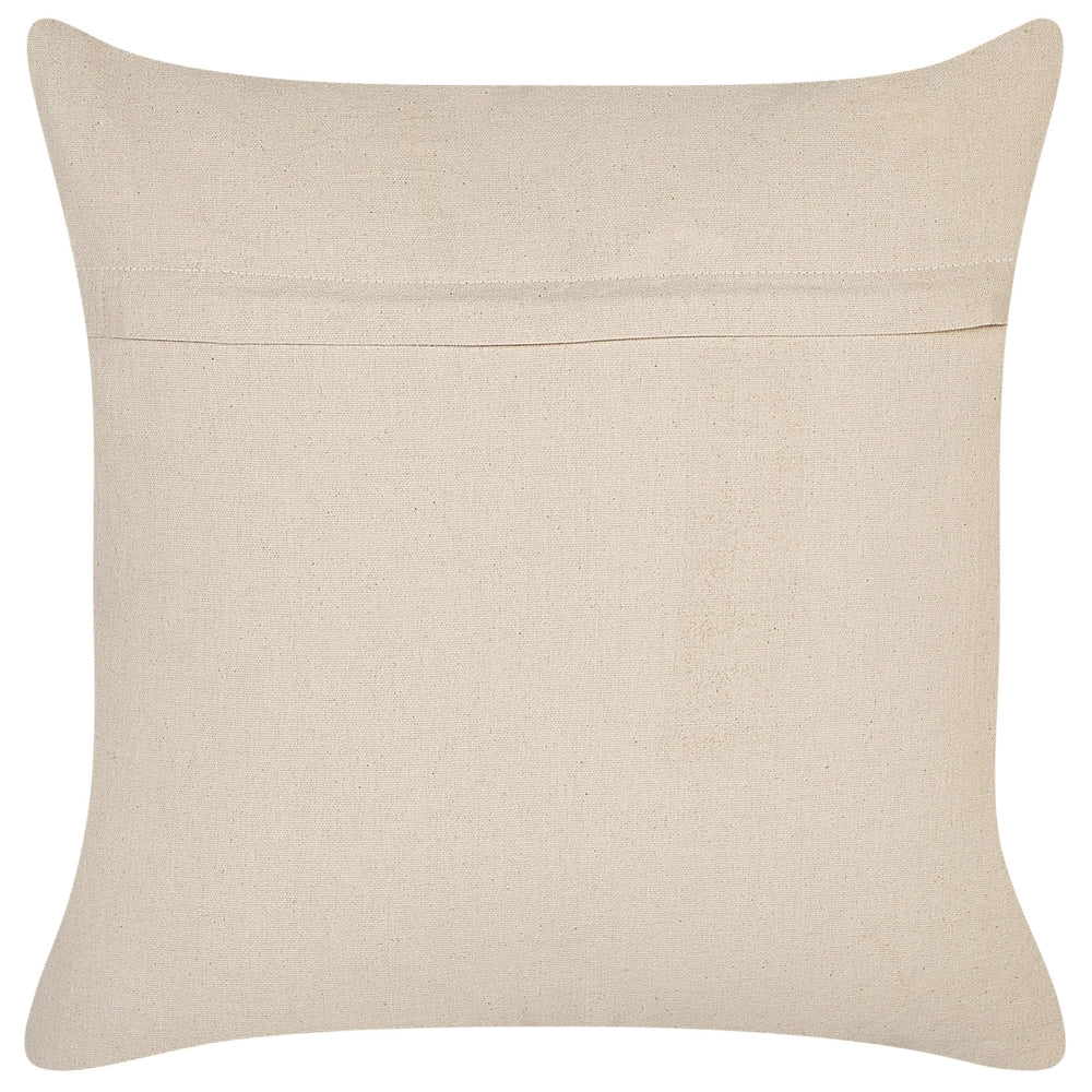 Cuscino decorativo in cotone beige 45 x 45 cm Motivo geometrico Boho Design Cuscino da lancio