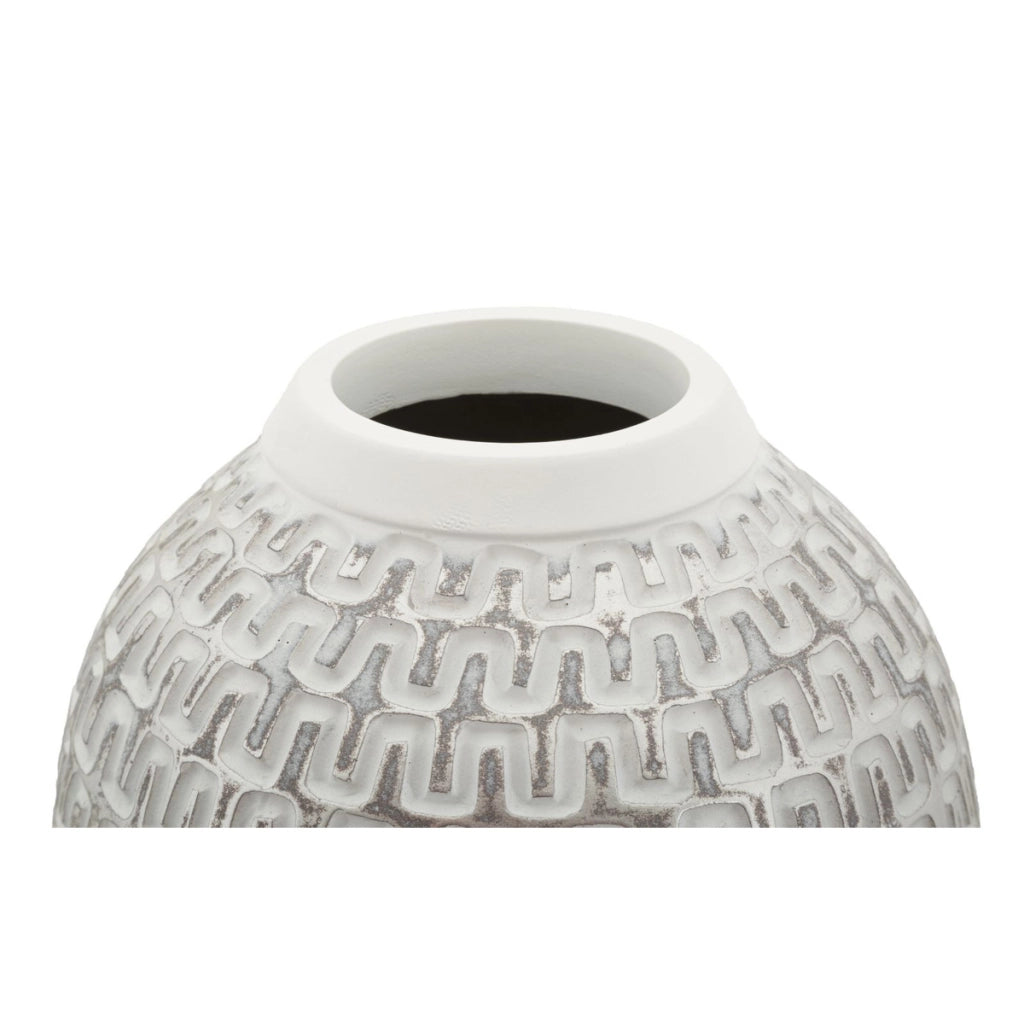 Vaso Decorativo VKH675, Bianco, Poliresina, 21x21x43 cm