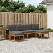 Set di divani da esterno 6 pcs Naturale e Antracite Poliestere