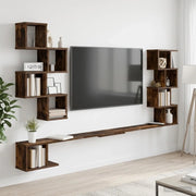Mensola per TV da muro Rovere Fumo 200 x 15 x 94 cm 8012304