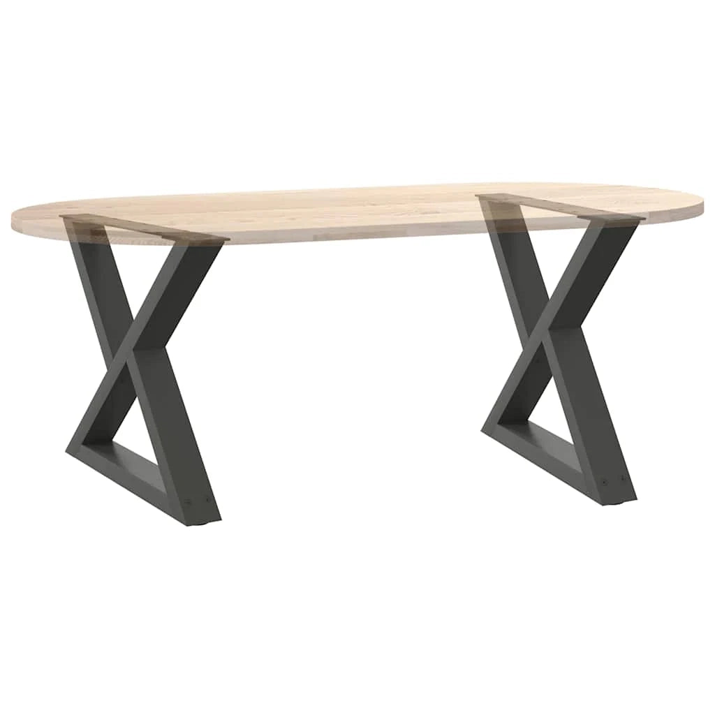 Set di 2 gambe regolabili per tavolino da caffè design moderno 60 x 42-43,3 cm acciaio antracite 02_0056996