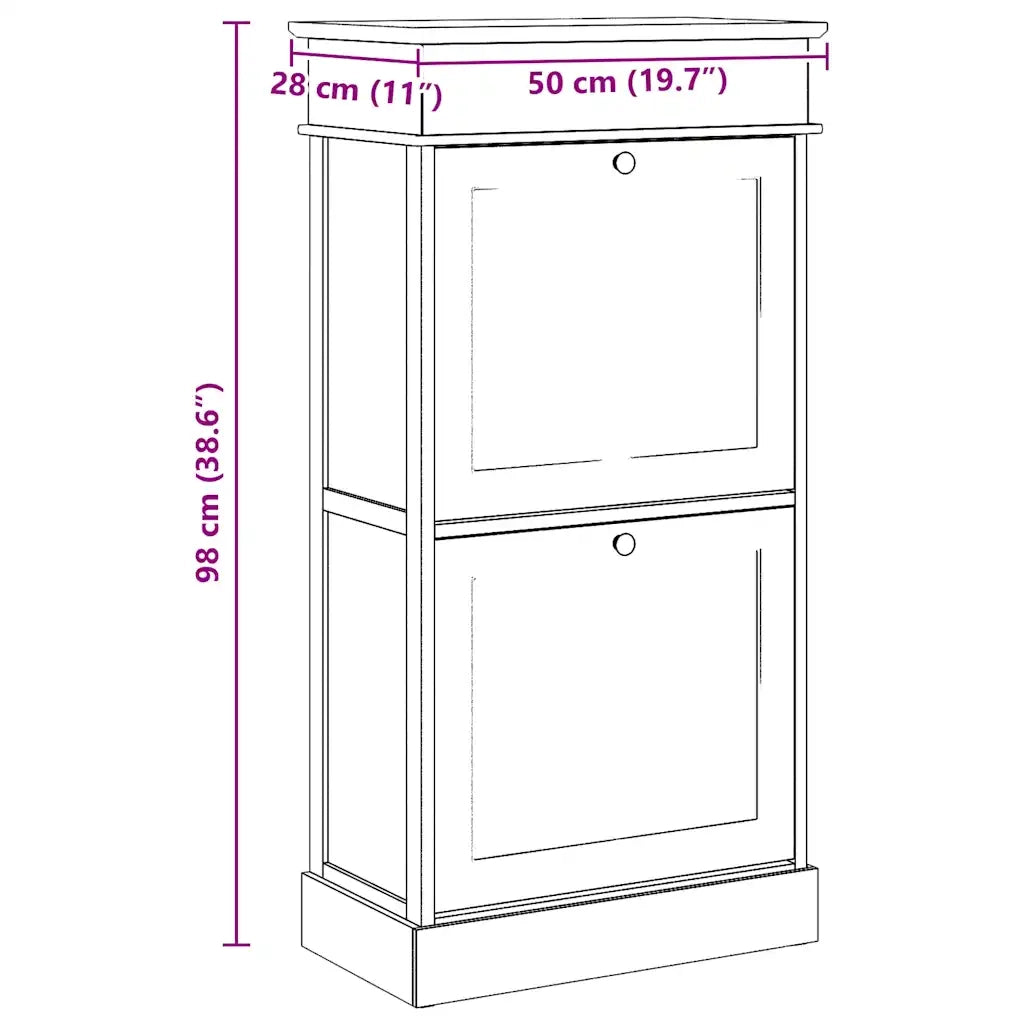 Scarpiera Grigia 50x28x98 cm in Legno di Paulownia cod mxl 42085