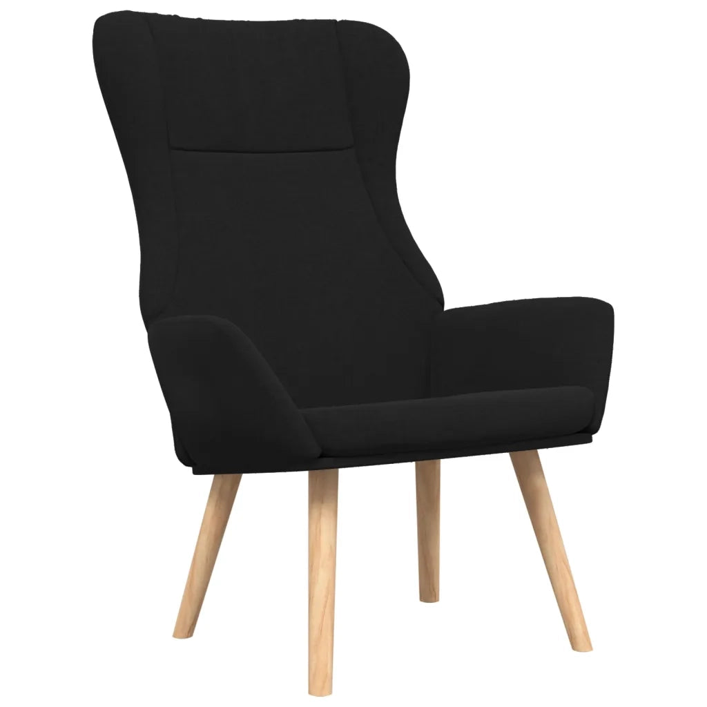Poltrona Relax con Poggiapiedi Nera in Tessuto cod mxl 14581