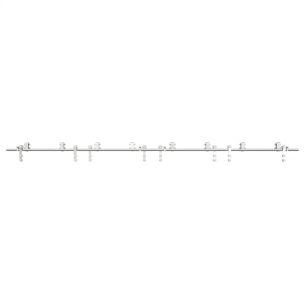 Kit Binari Porta Scorrevole 366 cm Acciaio Inossidabile Argento 3295769