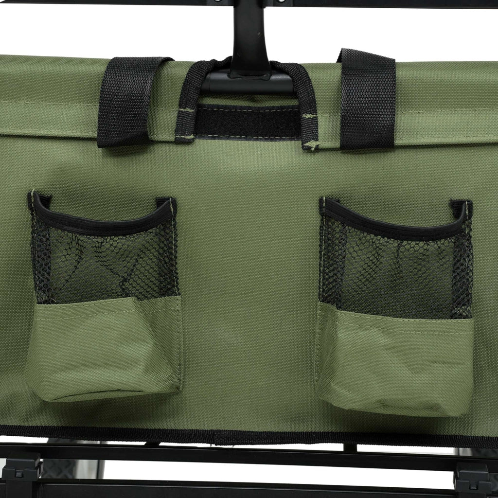 Carrello da Spiaggia Pieghevole TYRS con Ruote in Plastica, Portata Massima 120 kg, Colore Verde