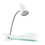 Lampada Scrivania Moderna Riccio 1 Acciaio Bianco Cromo 1 Luce Gu10 2,8 Ip20