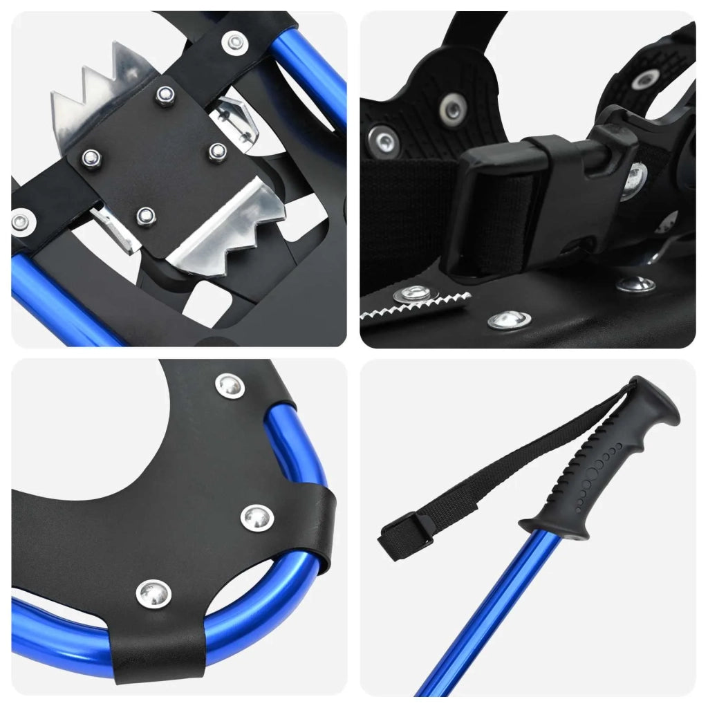 Racchette da neve 3 in 1 con bastoni da trekking Blu e Nero CFW8951893