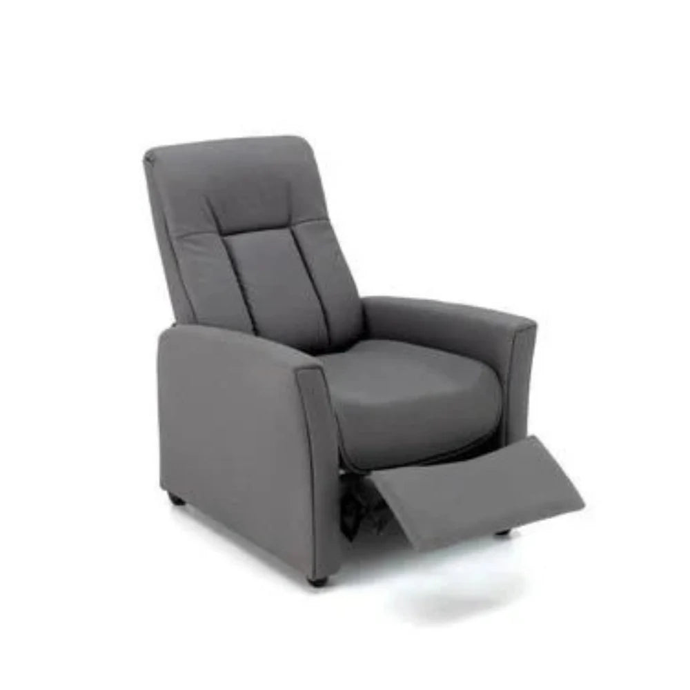 Poltrona reclinabile relax manuale con poggiapiedi Recline in similpelle antracite | Duzzle