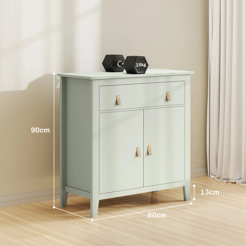 Armadio da soggiorno con cassetti e ante ¨C zephmum ¨C 80x40x90, verde chiaro