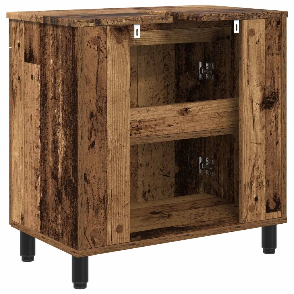 Mobiletto da bagno Legno antico 60 x 35 x 60 cm