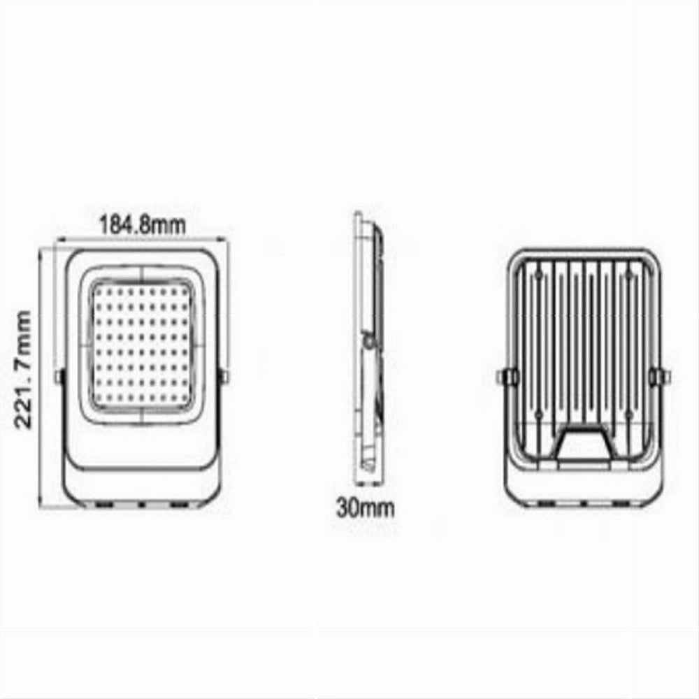 Trade Shop - Faro Led Ultra Slim 50 W Esterno Ip65 Orientabile Luce 6500k 4000k 3000k Jr-50w -