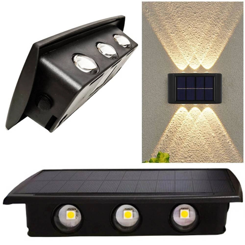 Trade Shop - Applique Segnapasso Da Esterno A Parete Energia Solare Pannello Up And Down 6led -