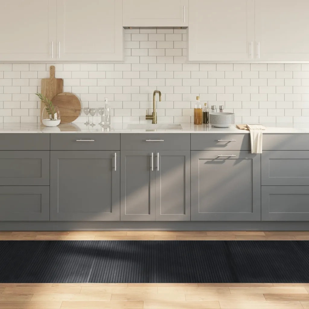 vidaXL Tappeto Rettangolare Nero 80x400 cm in Bambù