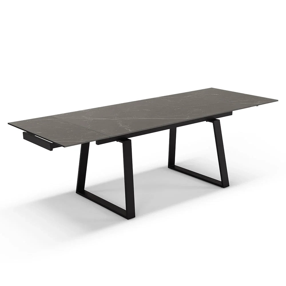 Tavolo allungabile da pranzo Pietra Grigia 160x90 modello ATLAS fino a 240 CM per sala da pranzo, cucina e soggiorno, design moderno con top in grès ceramico