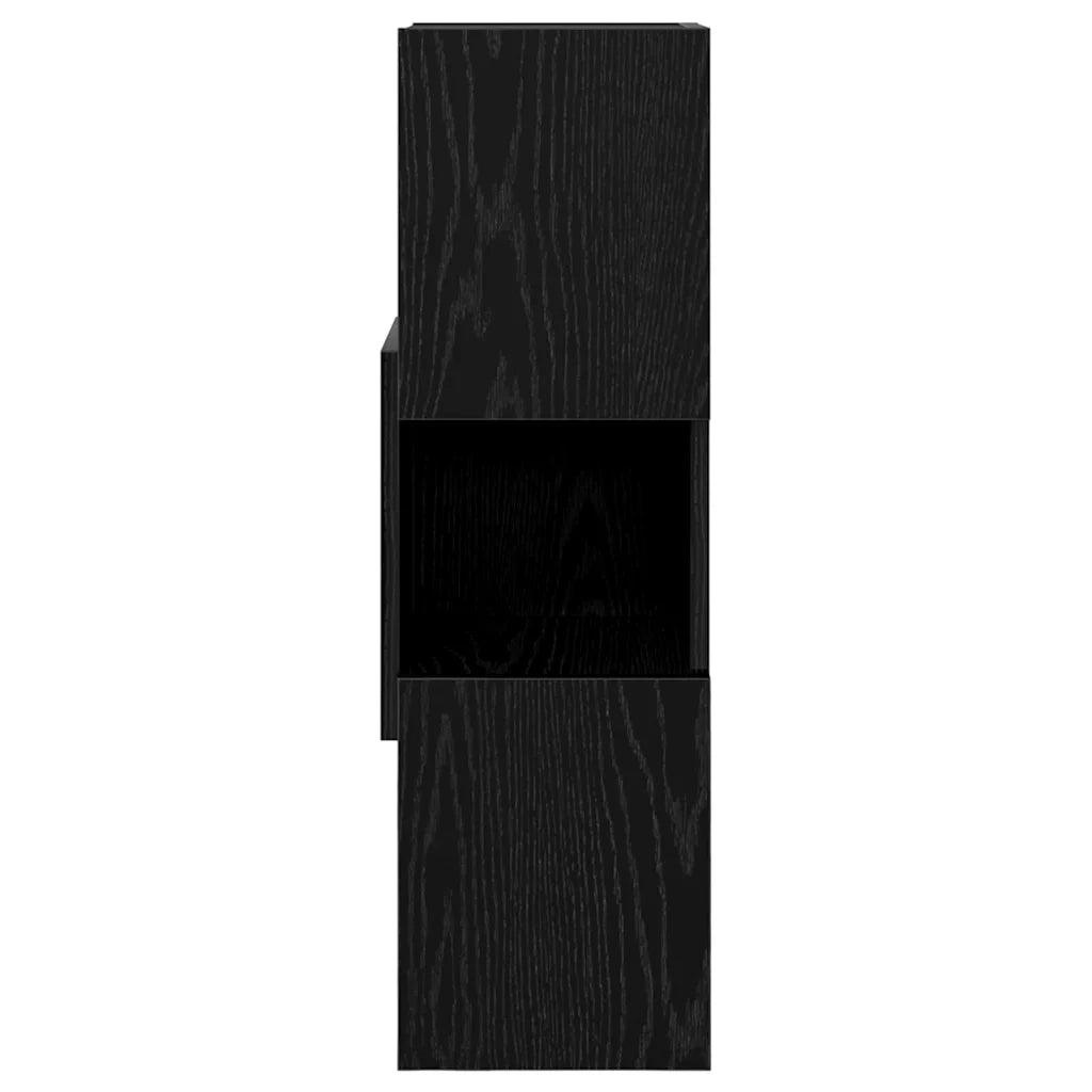 Mobile angolare 25,5x25x80cm Legno ingegnerizzato Rovere Nero 889814