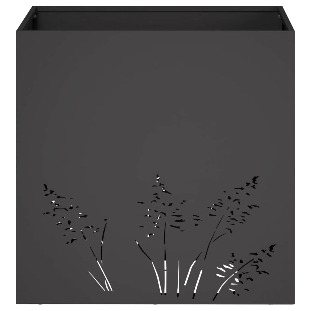 Vaso da giardino Nero 50 x 50 x 49 cm Acciaio laminato a freddo 8005792