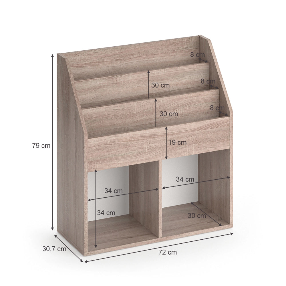 Vicco Libreria Sonoma 72 x 79 cm con 2 scatole pieghevoli