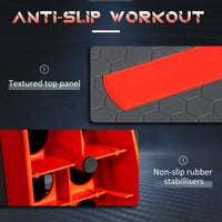 Step Fitness per Aerobica 78x28xh10-15-20 cm Altezza Regolabile in Plastica Nero e Rosso