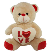 Trade Shop - Orsacchiotto Peluche Pupazzo Orso Con Cuore Scritta Love Cuoricino 25 Cm 84833 -