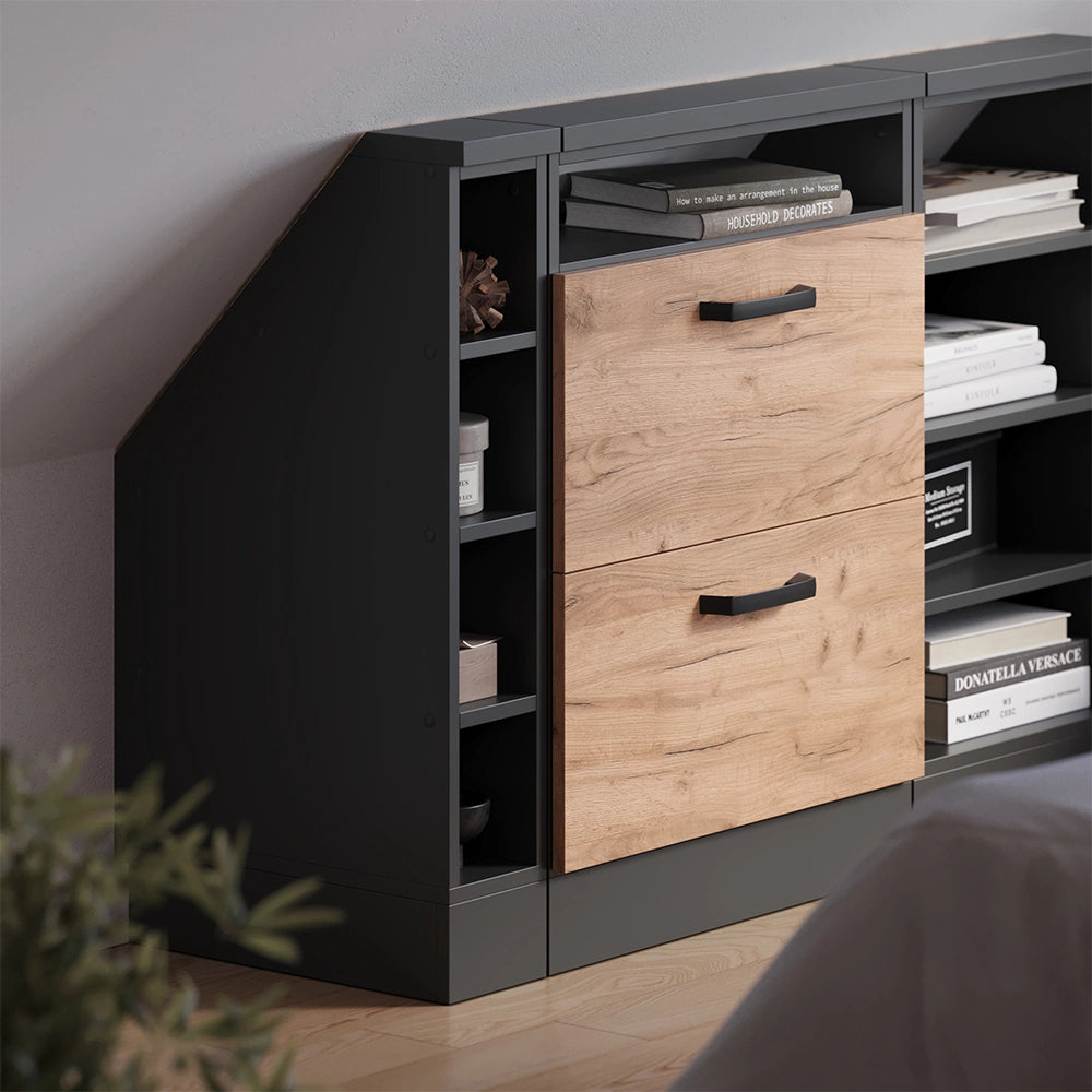 Mobile sottotetto Rion Antracite/Antracite 15 x 83.8 cm con 4 scomparti Vicco