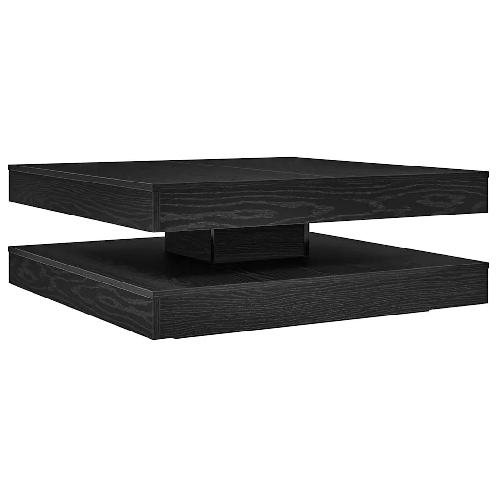 vidaXL Tavolino da Caffè Girevole a 360 Gradi Nero 90x90x34,5 cm