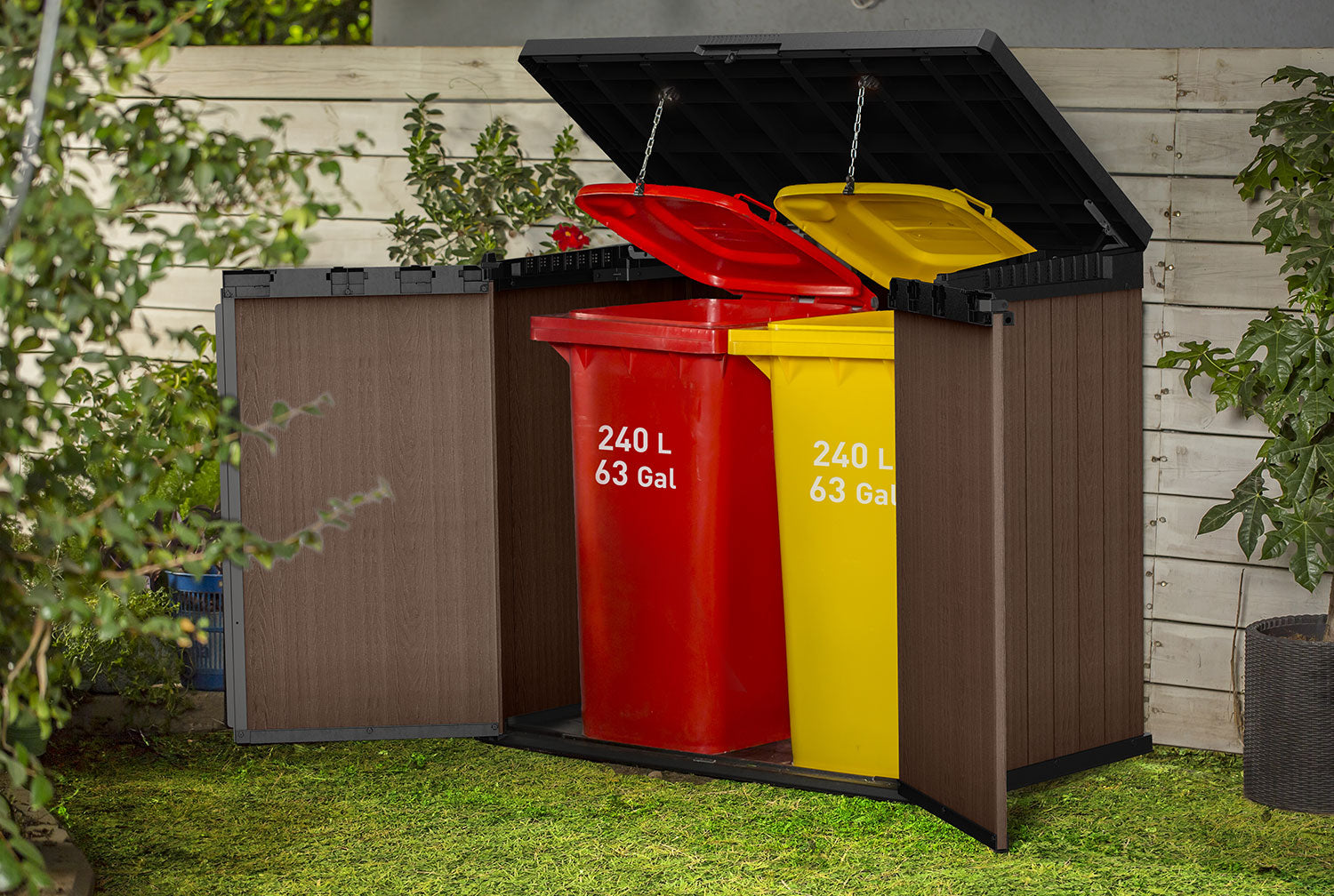 Baule da Esterno Keter Darwin Store-it-Out 140x80x120 cm in Evothech+ Marrone