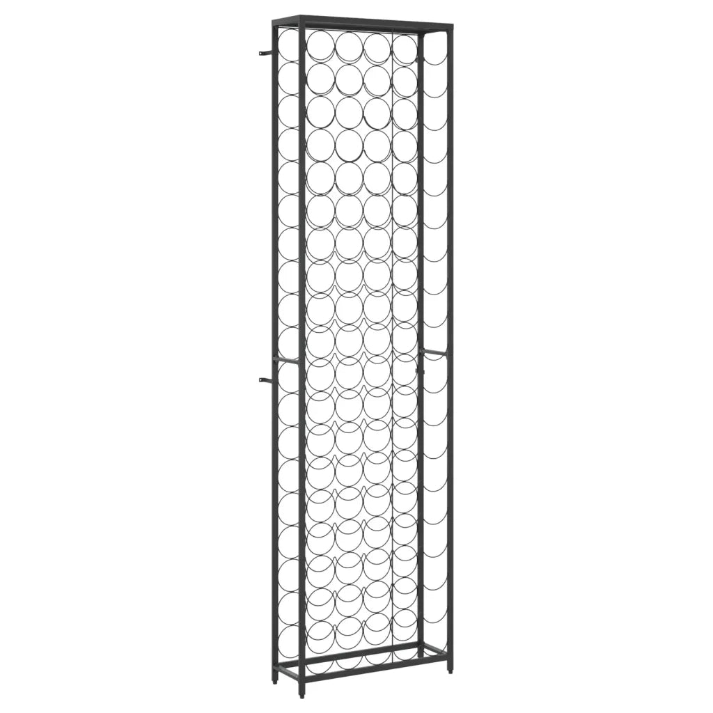 Portavini da 95 Bottiglie Nero 54x18x200cm in Ferro Battuto