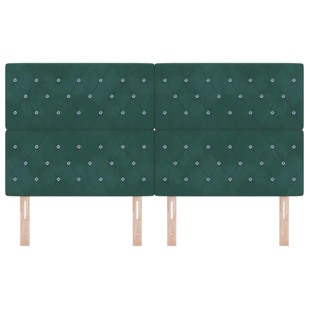 Testiera LED con luci a strisce a LED Verde scuro 90 cm Velluto 3338375