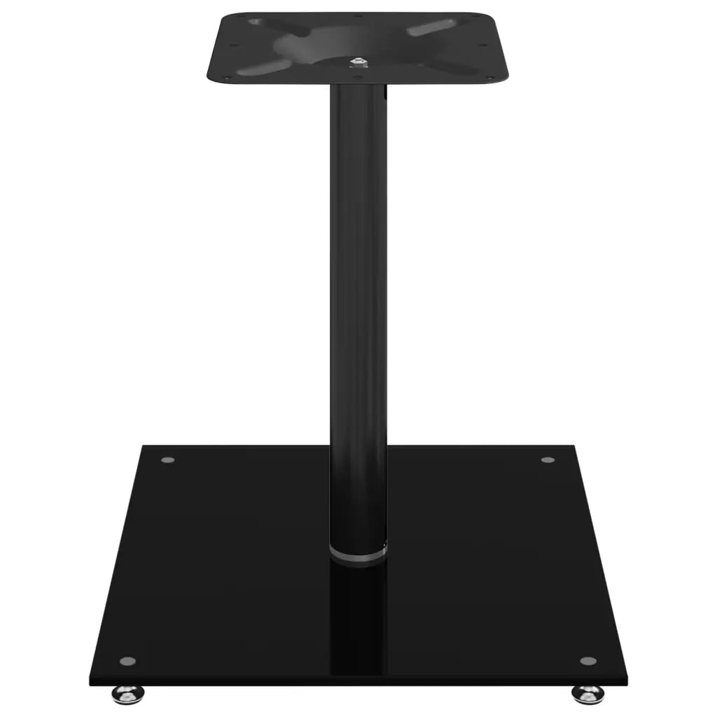 Pedane per Casse 2pz Nero Vetro Temperato Design a 1 Pilastro