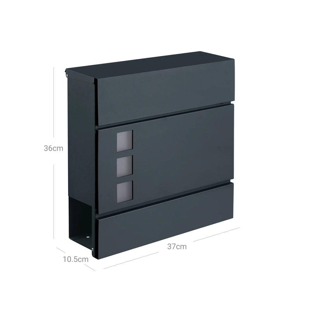 Cassetta postale moderna con porta giornali coperchio chiudibile a chiave facile da installare grigio antracite 12_0004393