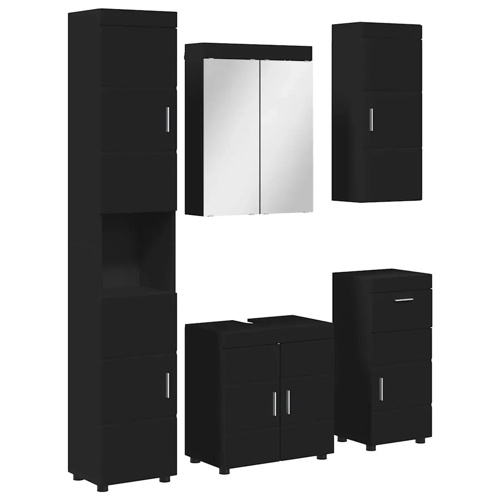 Set di mobili per il bagno TULUM Nero Legno multistrato 3398055