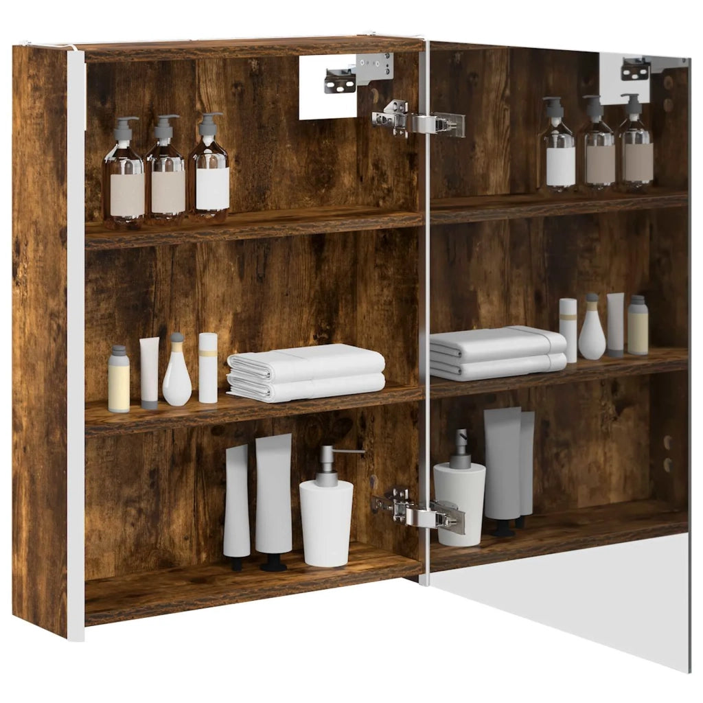 Mobiletto per specchio da bagno Rovere fumé 73.5 x 15.5 x 70 cm 889235