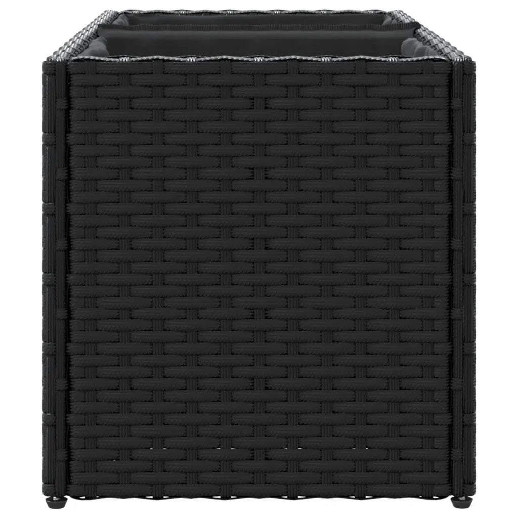 vidaXL Fioriere da Giardino con 2 Vasi Nere 72x30x32 cm in Polyrattan