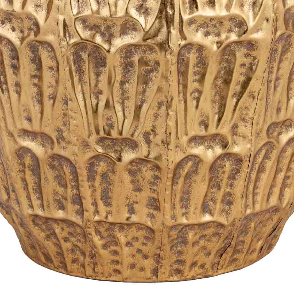 Vaso da fiori in metallo dorato 35,5x35,5x41h cm