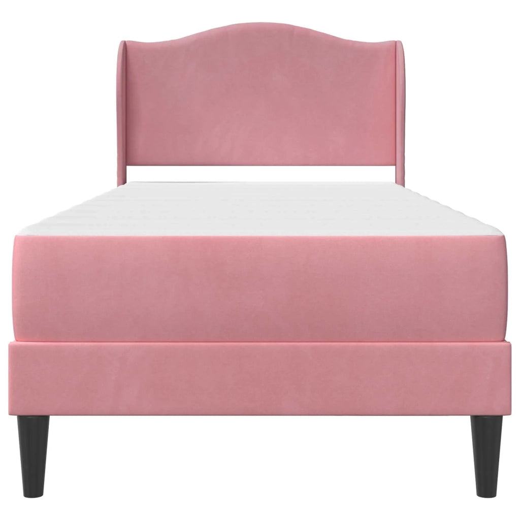 Struttura del letto con testiera-Giroletto Rosa 80 x 200 cm Velluto 810629